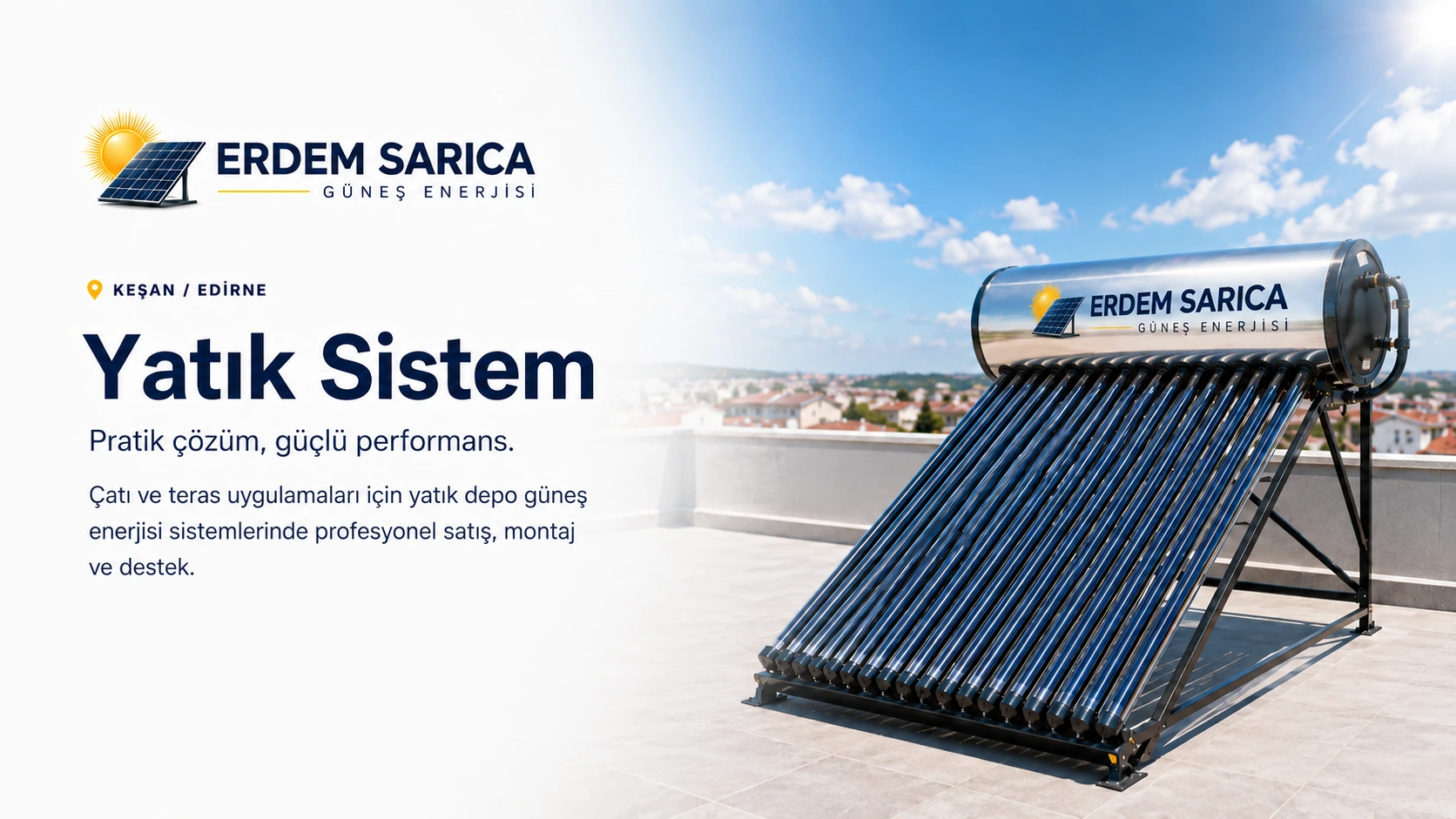 Yatık sistem güneş enerjisi slider görseli